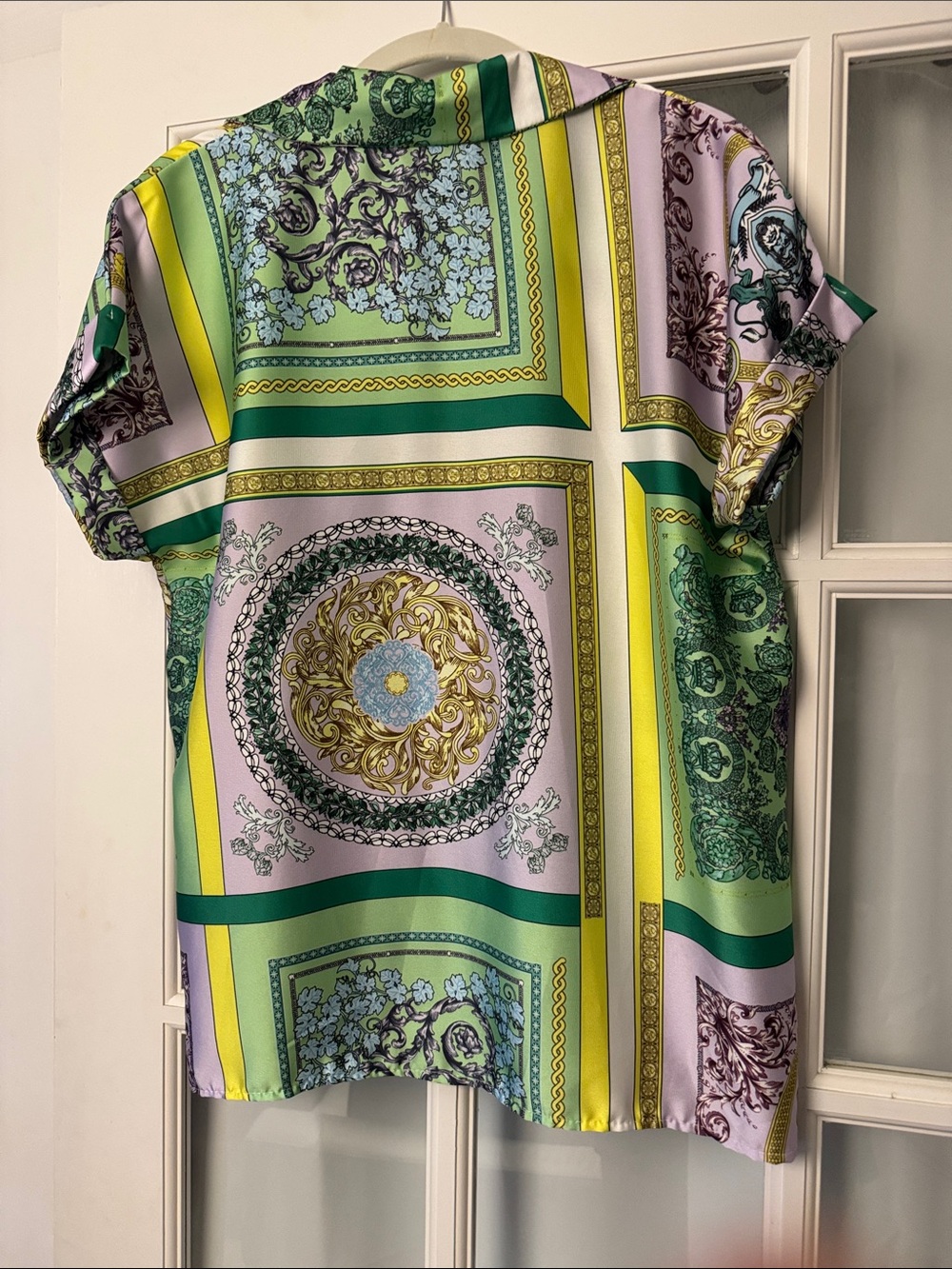 Italian Versace inspired design button down top. - Picture 2 of 3
